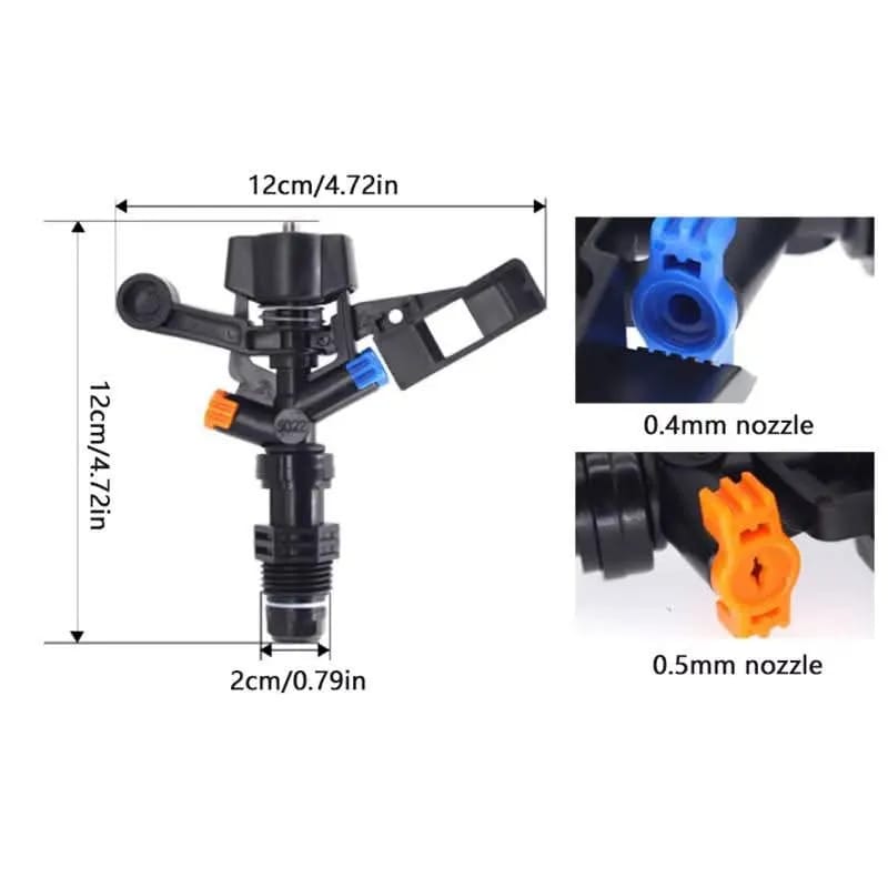 1/2 Inch 360° Full Circle Plastic Sprinkler – Adjustable Garden & Lawn Water Irrigation Sprinkler