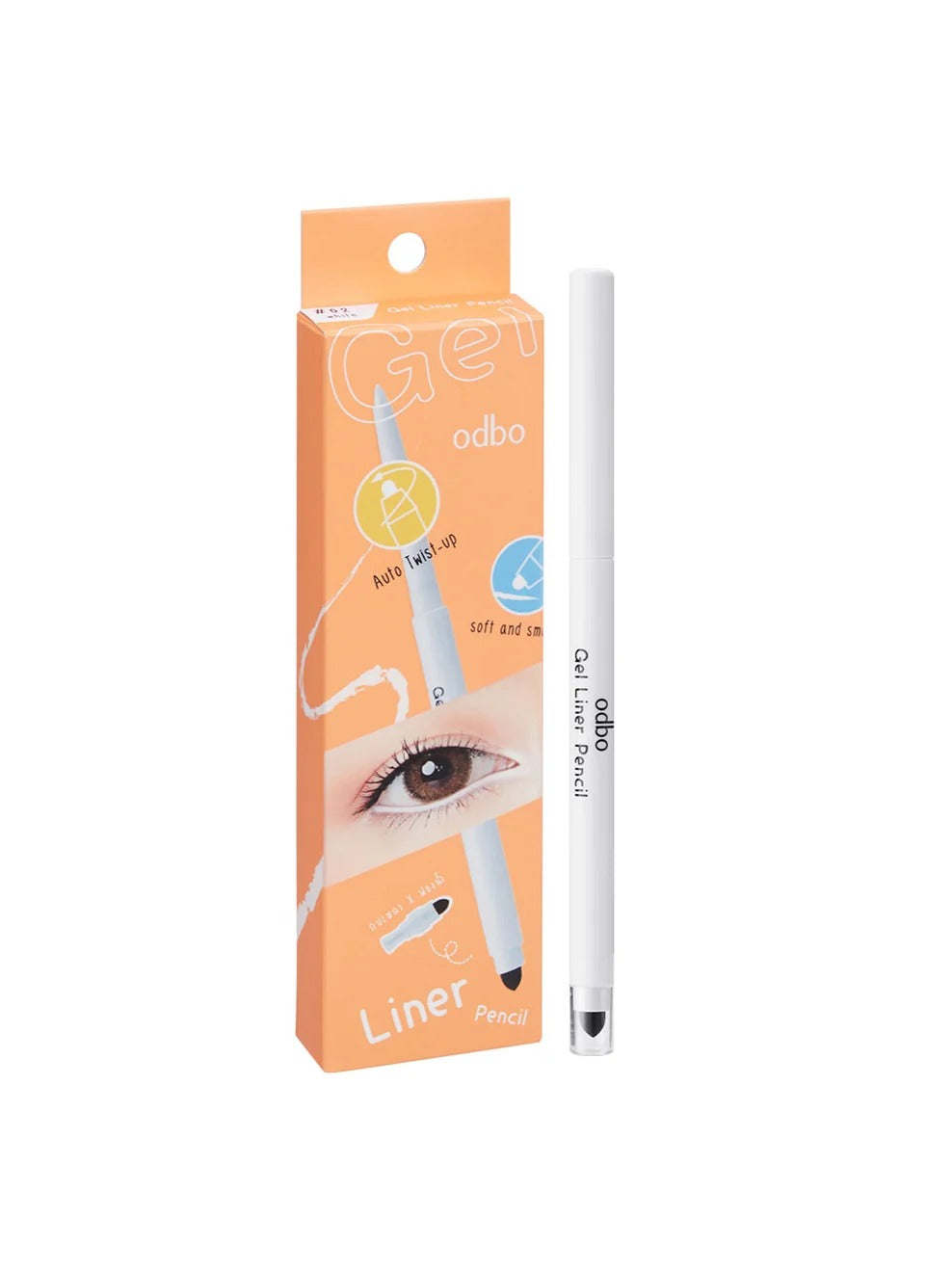Odbo Auto Twist Up Gel Liner Pencil 0.3G 02 White (Thai)