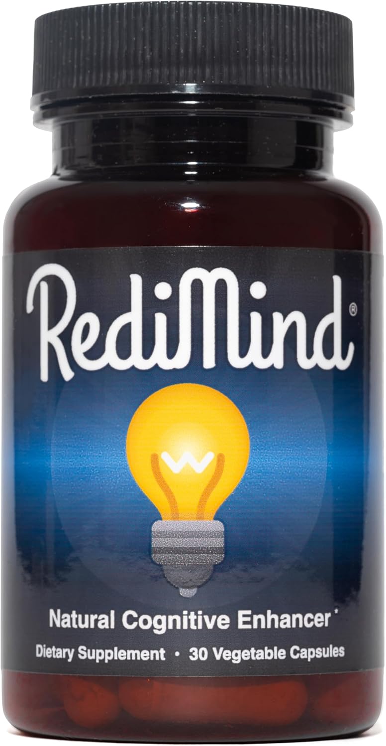RediMind Natural Cognitive Support & Brain Supplement – Vegan, Gluten-Free, Daily Brain Health Formula