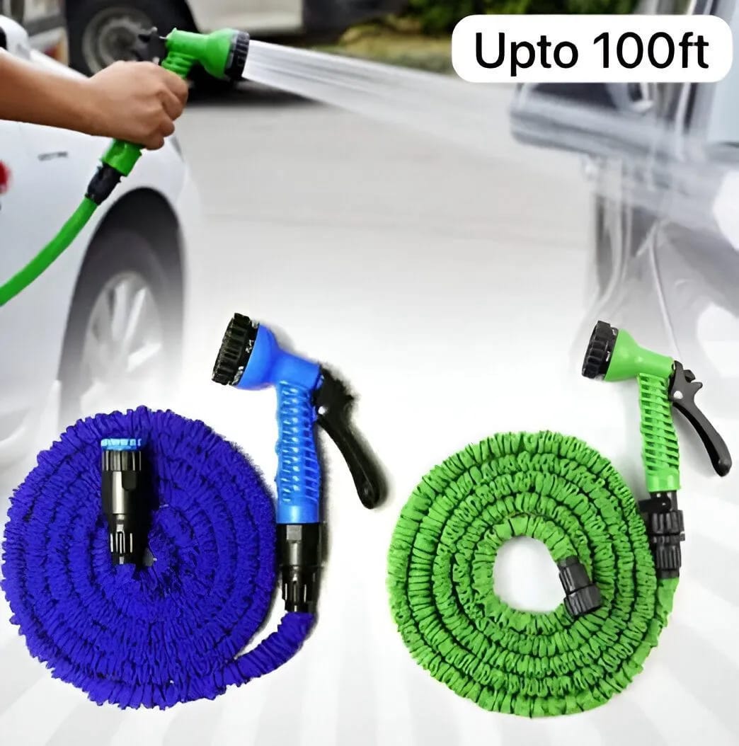 Magic Expandable Garden Hose 100FT – Flexible Water Hose Pipe for Car Wash, Garden & Outdoor Cleaning