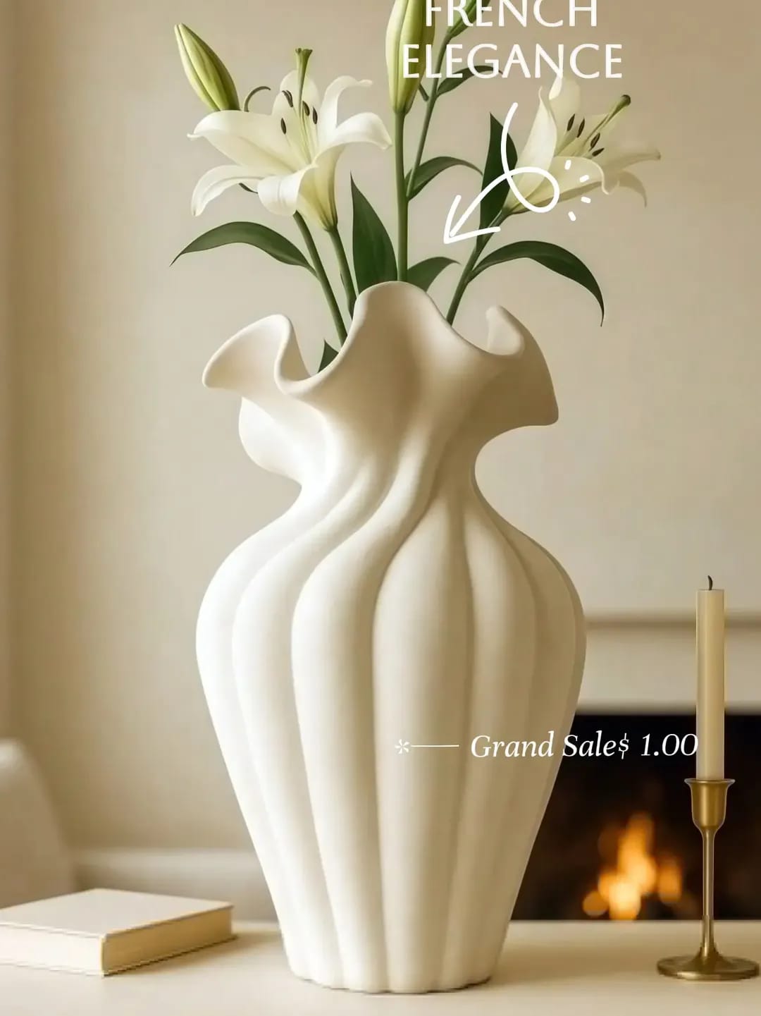 1 Pc Nordic Spiral Vase – White Modern Plastic Flower Vase for Home Decor, Living Room & Tabletop