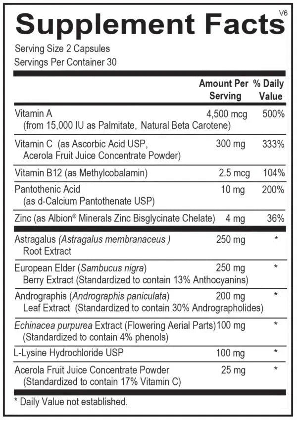 Immune Support Supplement Capsules | Daily Wellness & Immune Health Formula | 60 Capsules